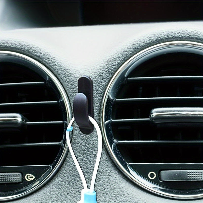 4-Pack Black Car Self-Adhesive Hooks – Convenient Bag Organizer for Vehicle Interior