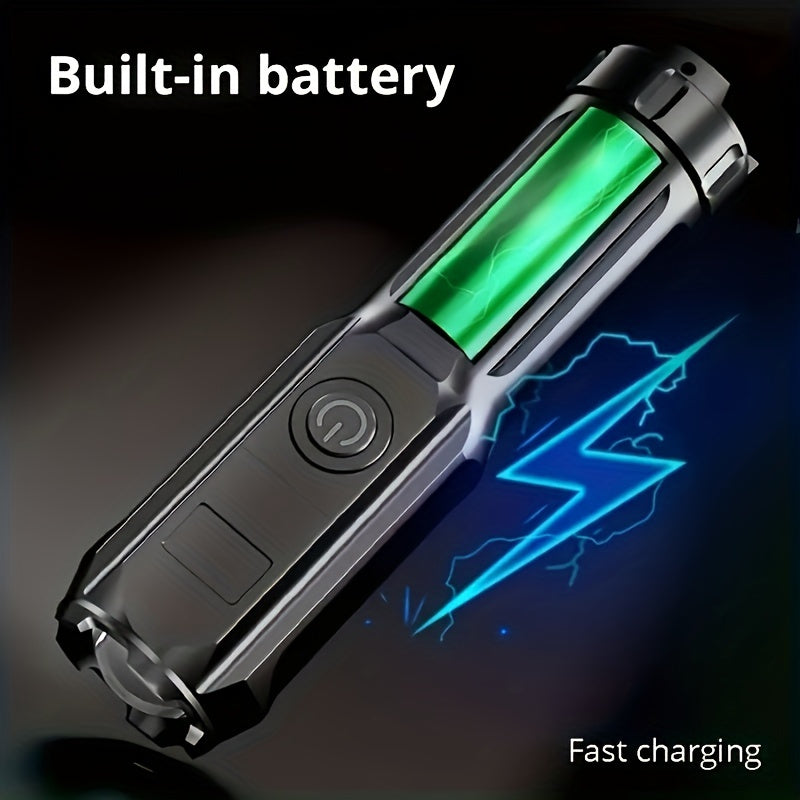 ANYI 1 Black Light UV Flashlight, UV395NM, IPX4 Waterproof Rechargeable High-Brightness ABS Portable UV Light, 3 Modes Zoomable USB Rechargeable Flashlight, Ideal for Pet Identification