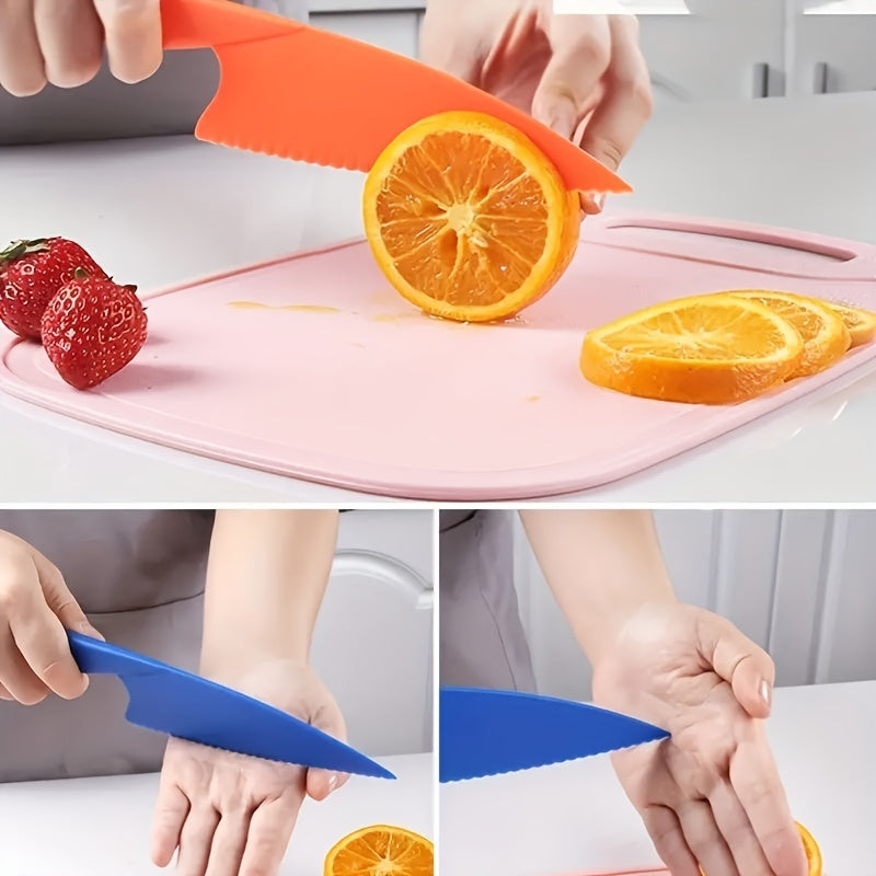 Plastic Fruit Knife with Serrated Edge, Ideal for Cutting Fruits, Vegetables, Bread and Salad