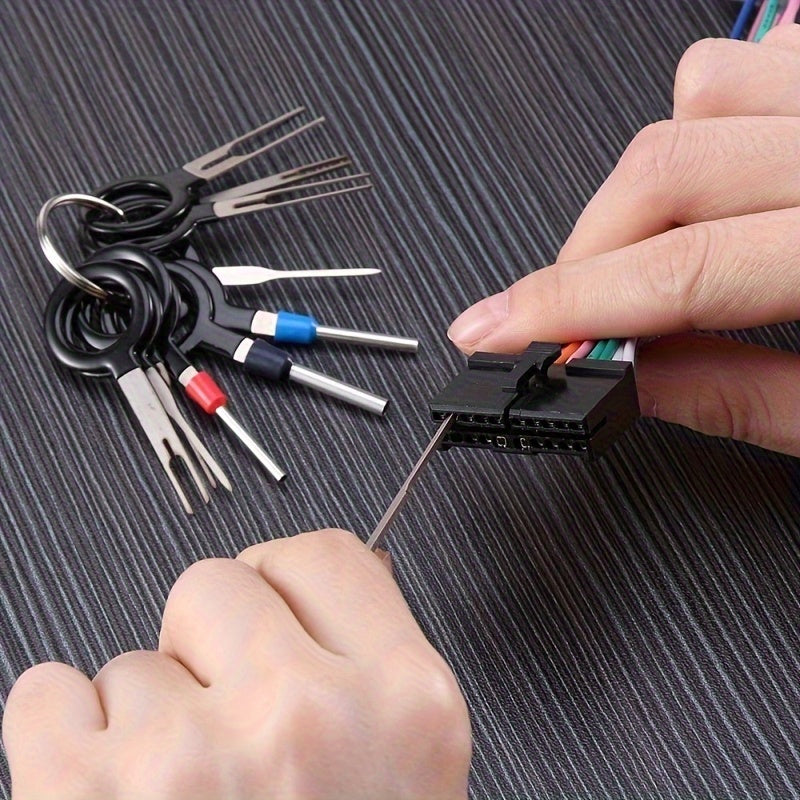 3-Piece / 11-Piece Automotive Connector Terminal Removal Tool Set – Electrical Wiring Crimp Pin Extractor Puller Kit for Car Harness Connectors