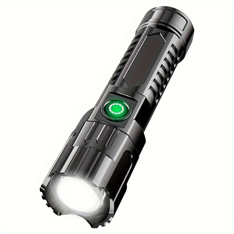 Ultra-Bright LED Rechargeable Flashlight, 3 Lighting Modes (High/Low/Strobe), 5.12 Inches, Includes USB Charging Cable, Ideal for Outdoor Adventures, IPX4 Waterproof Rating