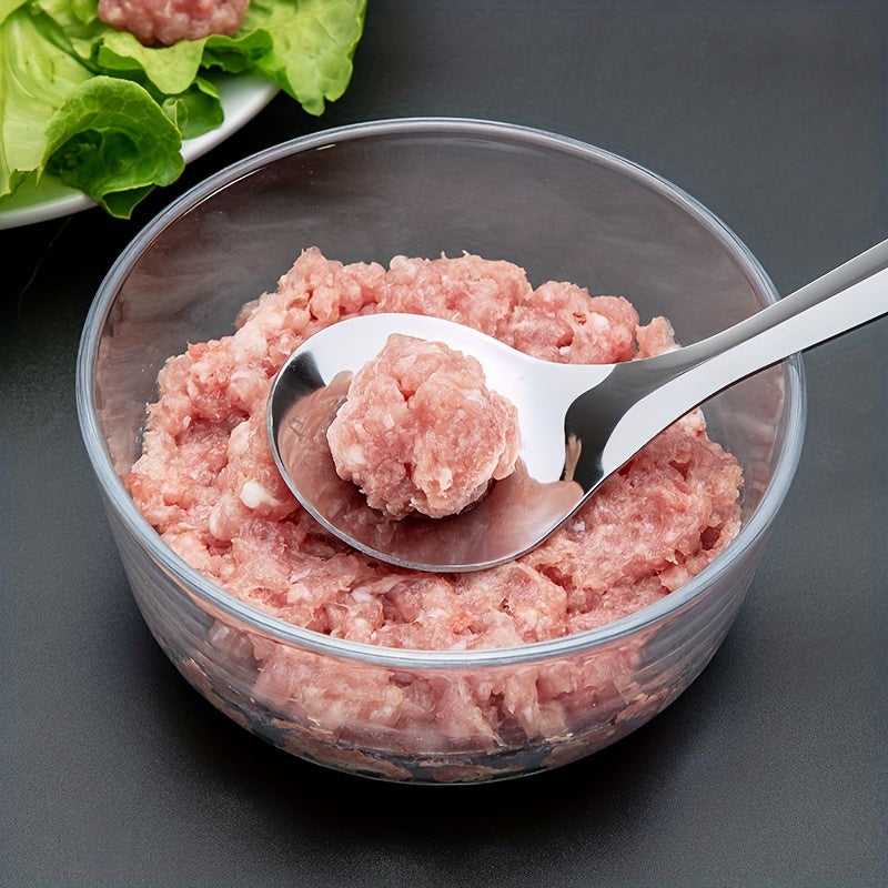 Long Handle Stainless Steel Meatball Maker – Food-Grade Material, Non-Stick & Easy Release, Effortlessly Makes Round & Uniform Meatballs. Simple & Hygienic to Use, Perfect for Home Kitchen & Restaurant