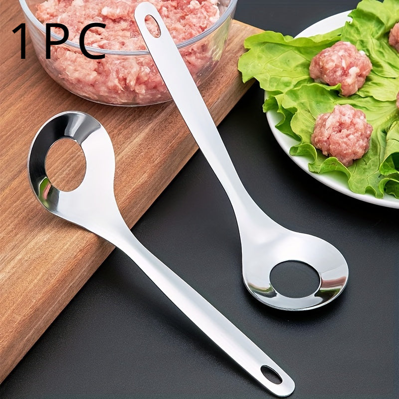 Long Handle Stainless Steel Meatball Maker – Food-Grade Material, Non-Stick & Easy Release, Effortlessly Makes Round & Uniform Meatballs. Simple & Hygienic to Use, Perfect for Home Kitchen & Restaurant