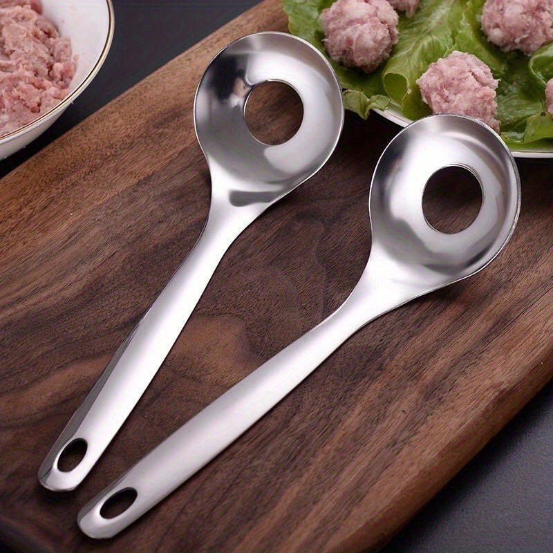 Long Handle Stainless Steel Meatball Maker – Food-Grade Material, Non-Stick & Easy Release, Effortlessly Makes Round & Uniform Meatballs. Simple & Hygienic to Use, Perfect for Home Kitchen & Restaurant