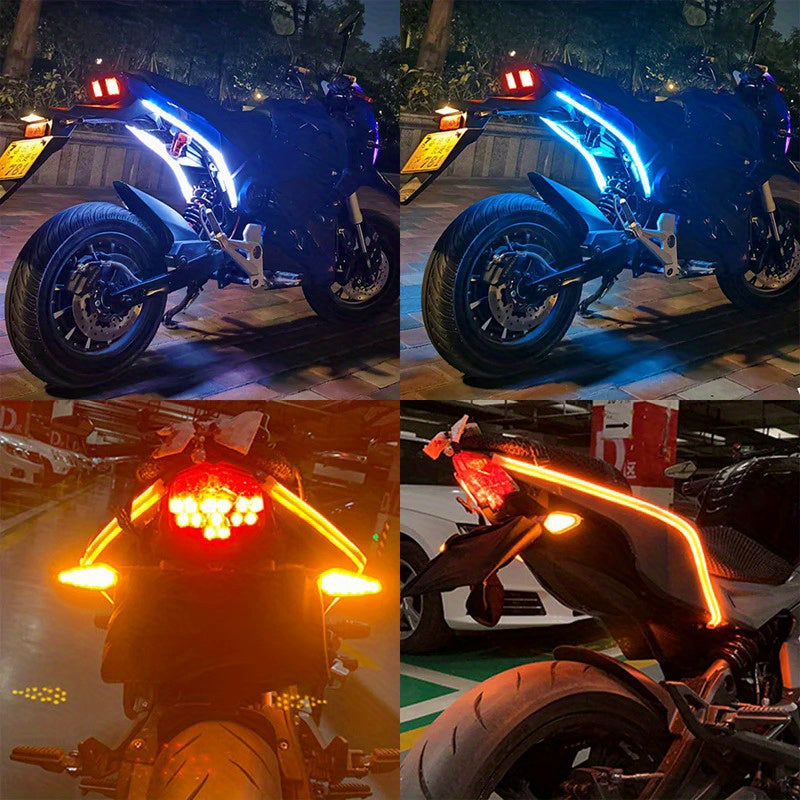 2个LED灯黄色流动灯带，灵活的灯带，适用于汽车配件，无需电池