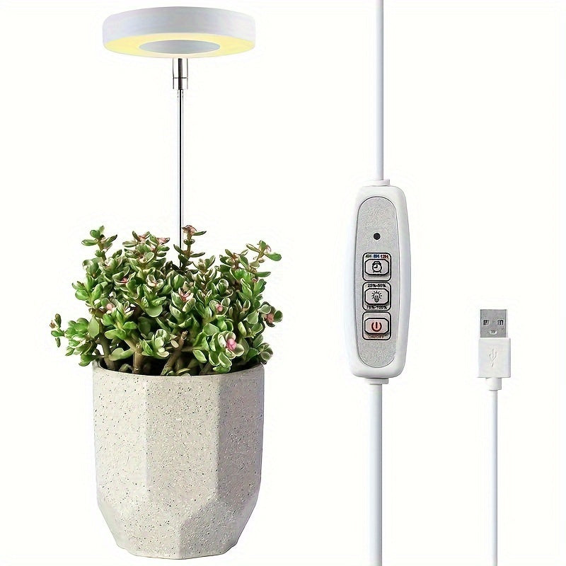 High-Quality LED Grow Light for Indoor Plants - Adjustable, Full Spectrum, 4 Brightness Levels, USB Powered, Plant Grow Light
