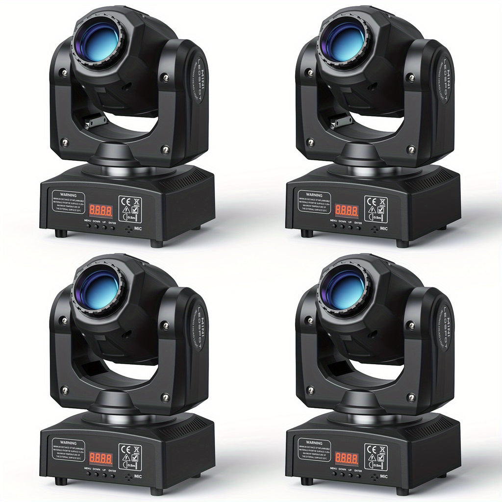 Moving head light 30W DJ lighting stage light, with 8 colors and 8 Gobos spotlights, sound-activated and DMX512 controlled LED strobe light, for disco ball, bars, weddings, parties, Christmas