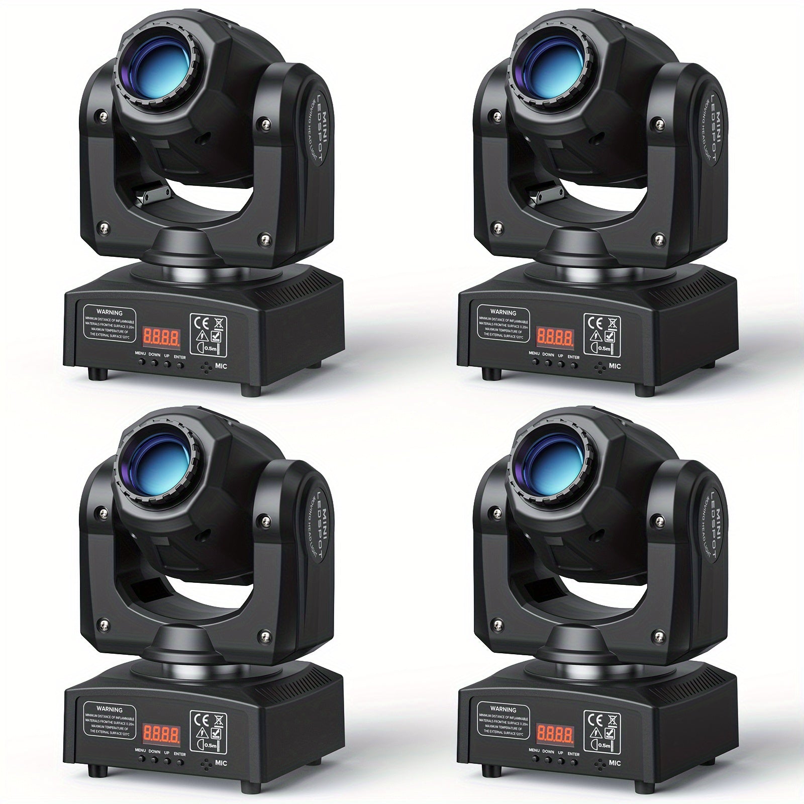 Moving head light 30W DJ lighting stage light, with 8 colors and 8 Gobos spotlights, sound-activated and DMX512 controlled LED strobe light, for disco ball, bars, weddings, parties, Christmas