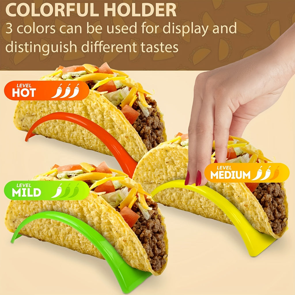 12/18 Pcs Colorful Tortilla Holders, Durable PP Material, Suitable for Soft and Hard Shells, Ideal for Restaurant and Home Use
