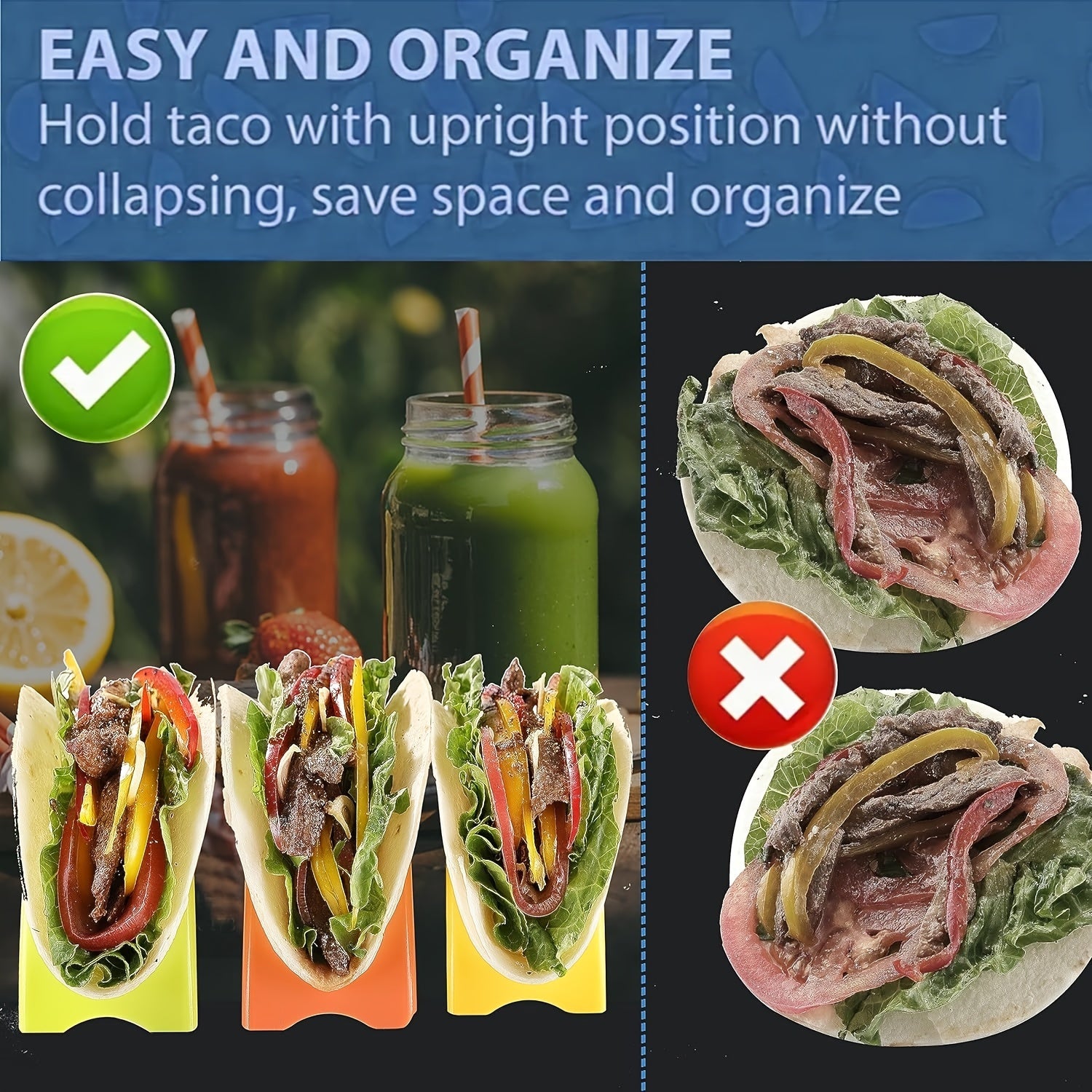 12/18 Pcs Colorful Tortilla Holders, Durable PP Material, Suitable for Soft and Hard Shells, Ideal for Restaurant and Home Use