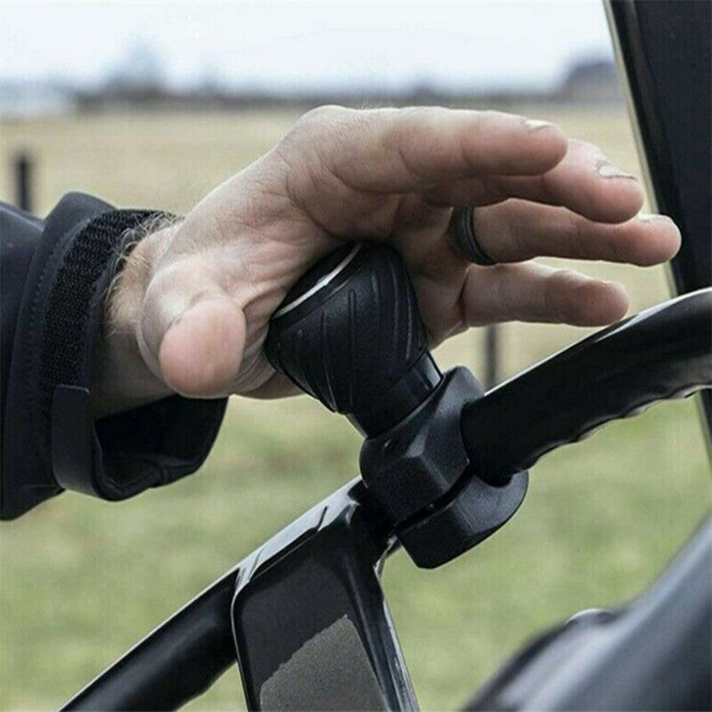 Quick Install Easy-to-Use Power Steering Wheel Spinner Knob - Fits Cars, Trucks & More - Black Smooth Rotating Ball Assist