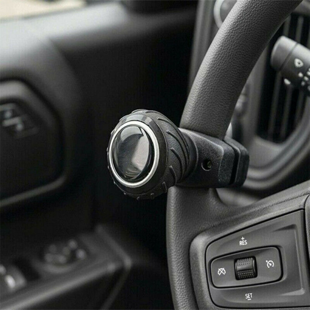 Quick Install Easy-to-Use Power Steering Wheel Spinner Knob - Fits Cars, Trucks & More - Black Smooth Rotating Ball Assist