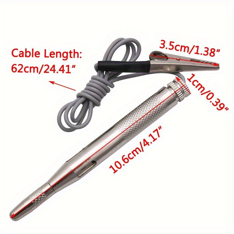 1pc DC 6-24V Automotive Circuit Tester Light Voltage Detection Probe Pen Diagnostic Tool – Auto Vehicle Circuit Test Probe Light, 6V-24V Lighting System Voltage Tester Pen for Household Appliances & Motorcycles