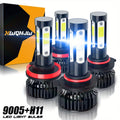 4-Pack H11/H9/H8 9005/HB3 LED Bulb Combo 6000K White, H11 9005 LED Light Fog Light Plug-and-Play