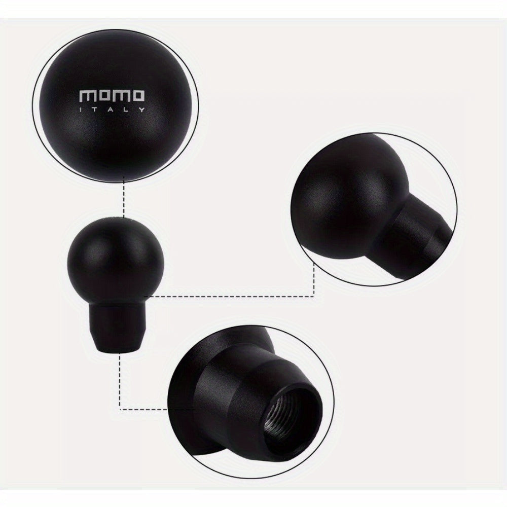 Universal Black Aluminum Round Gear Shift Knob, Fits Various Vehicle Models