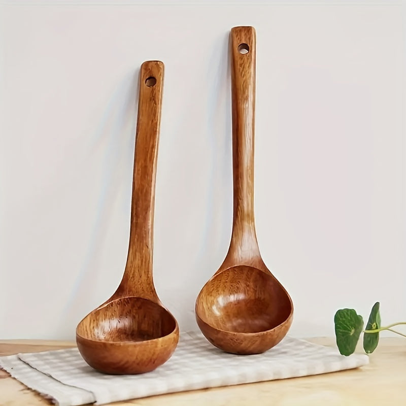 Wooden Kitchen Spoon | Non-Stick Pan Safe, Durable Wooden Handle, Perfect for Soup & Cooking