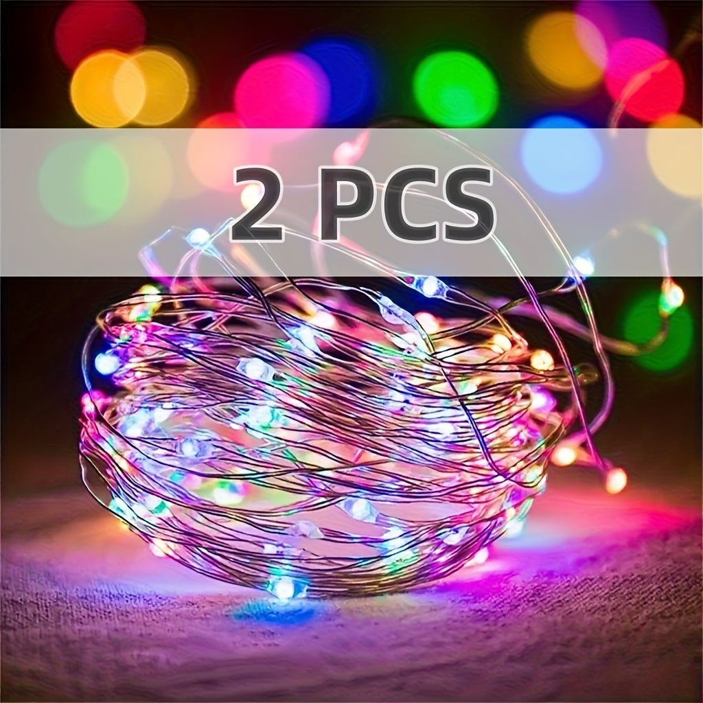 2/4/6件规格为2米/78inch20LED(常亮)仙女灯铜线灯串，花环、花卉、蛋糕桌装饰氛围小彩灯，适用于卧室、圣诞节、万圣节、婚礼、节日派对装饰，万圣节装饰，圣诞节装饰，DIY制作