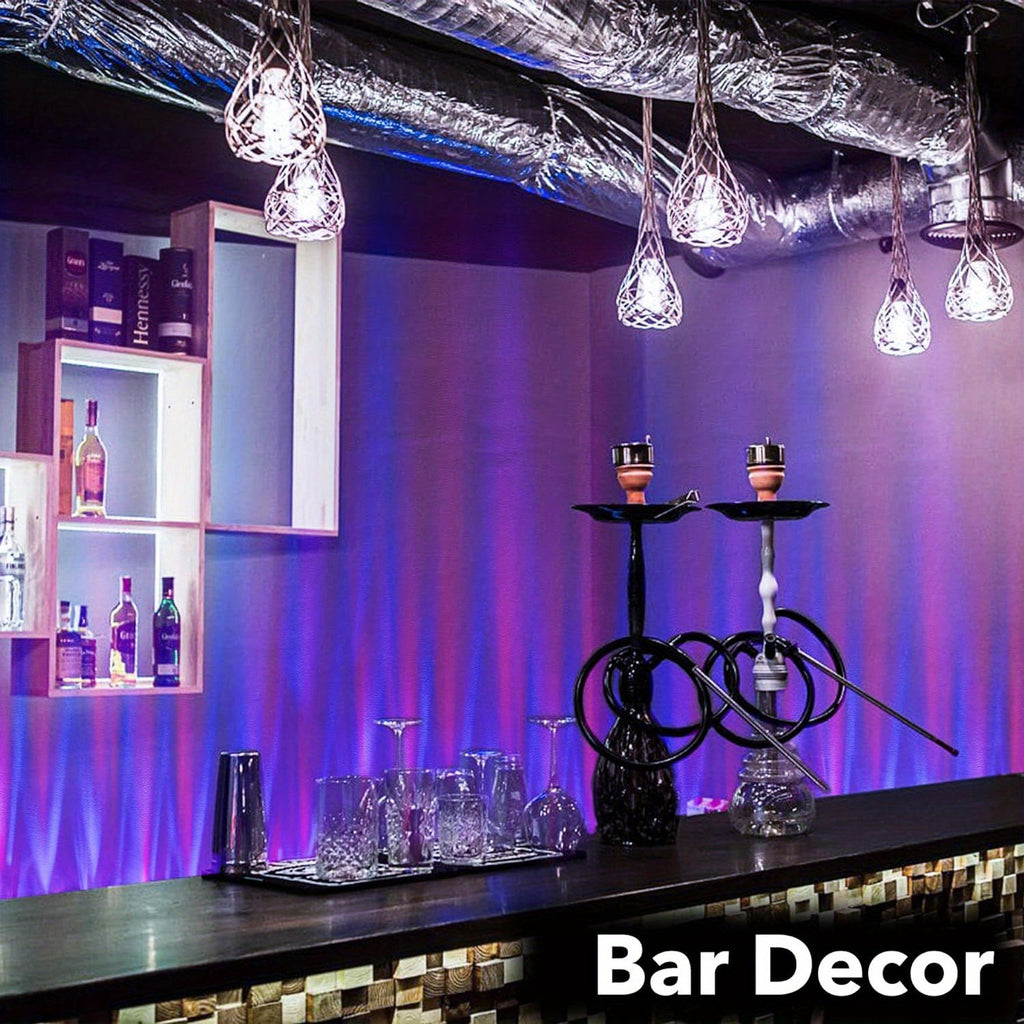 RGBW Dynamic Wave Wall Light, Ocean Wave Projection Light, Flowing Water Effect, Music-Sync Color Changing Ambient Light, 16 Million Colors DIY Dimming, LED Ambient Lighting, Suitable for Bars, Bedrooms, Game Rooms