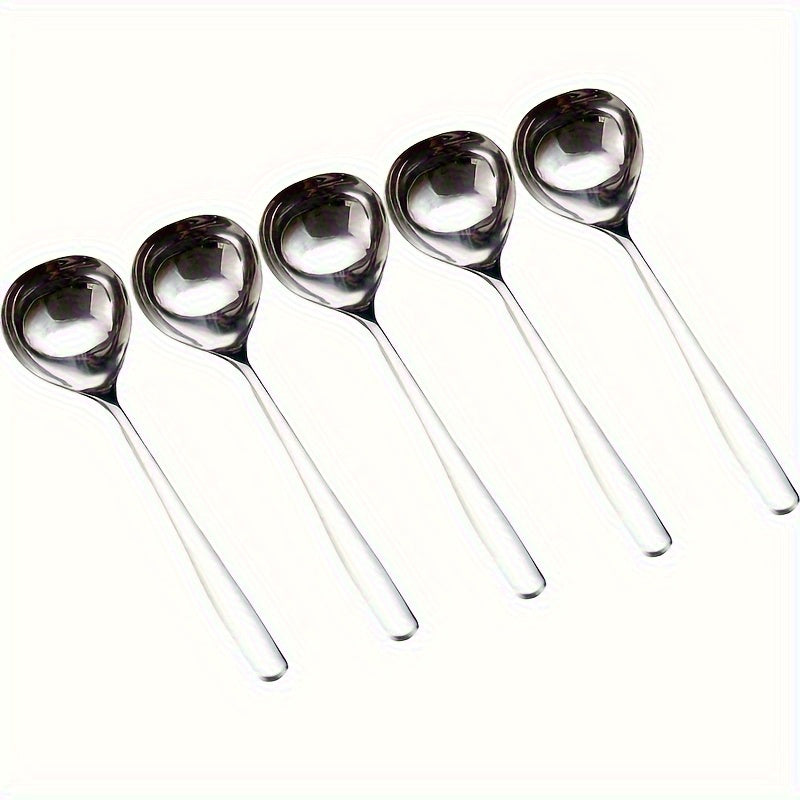 2-Pack Heavy Duty Large Soup Ladle – Long Handle Large Head Soup Spoon with Bowl – Perfect for Home, Restaurant, Food Trucks – Hygienic Serving Utensil Set