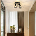 Qcyuui industrial modern 3-light ceiling fixture - semi-flush mount lighting with adjustable directional heads, heavy-duty metal construction, suitable for farmhouse, dining room, hallway, bedroom, kitchen island
