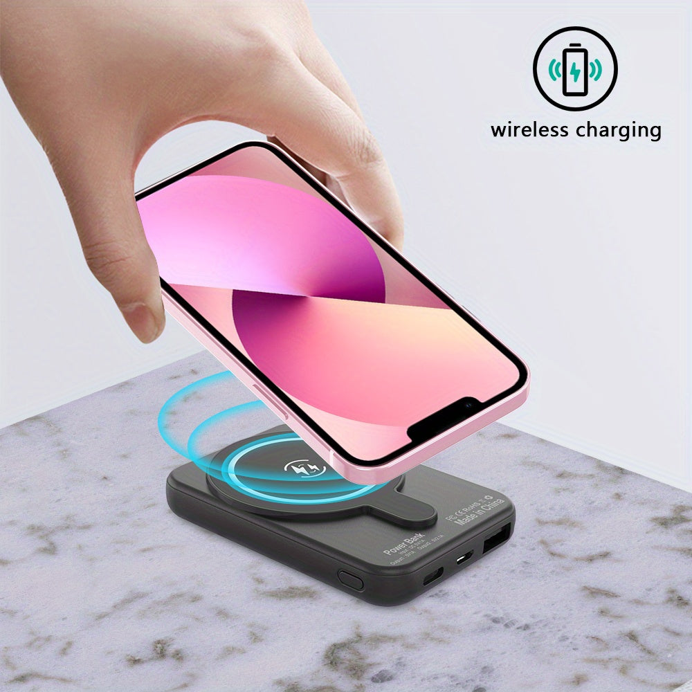 Mini Wireless Power Bank Magnetic Portable Charger 10000mAh, Magnetic Battery Pack USB Portable External Backup Battery Charger for iPhone 16/15/14/13/12/Pro Max/Plus Series, for Outdoor Camping, Ideal Gift