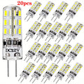 20-pack G4 LED bulb, two-pin base, 1.5W 12V DC, 10W-20W T3 halogen replacement, 360° beam angle, 3 color temperatures (3000K/4000K/7000K), energy-saving home use, under-cabinet lighting, landscape lighting