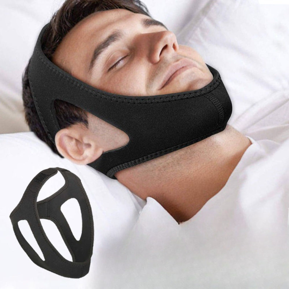 1件睡眠松紧可调节带，睡觉张口说梦话打呼噜下颚保护带，透气舒适方便睡觉穿戴