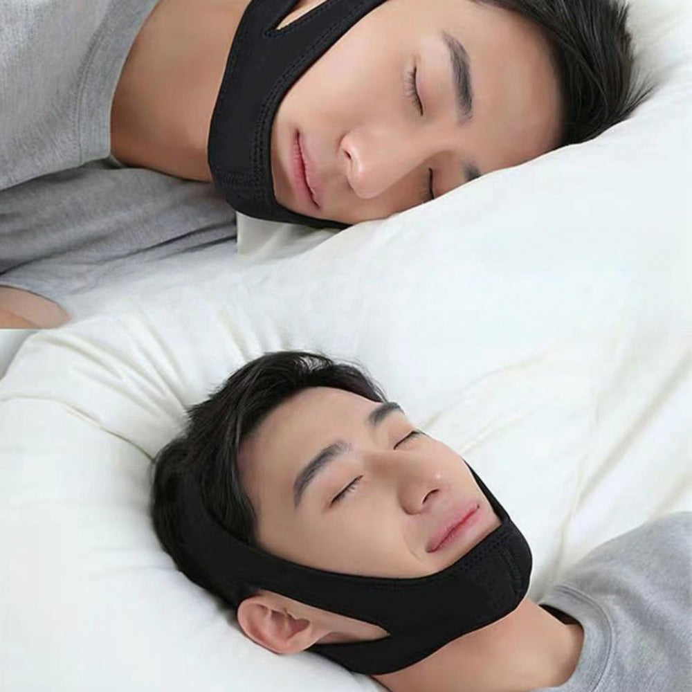 1件睡眠松紧可调节带，睡觉张口说梦话打呼噜下颚保护带，透气舒适方便睡觉穿戴