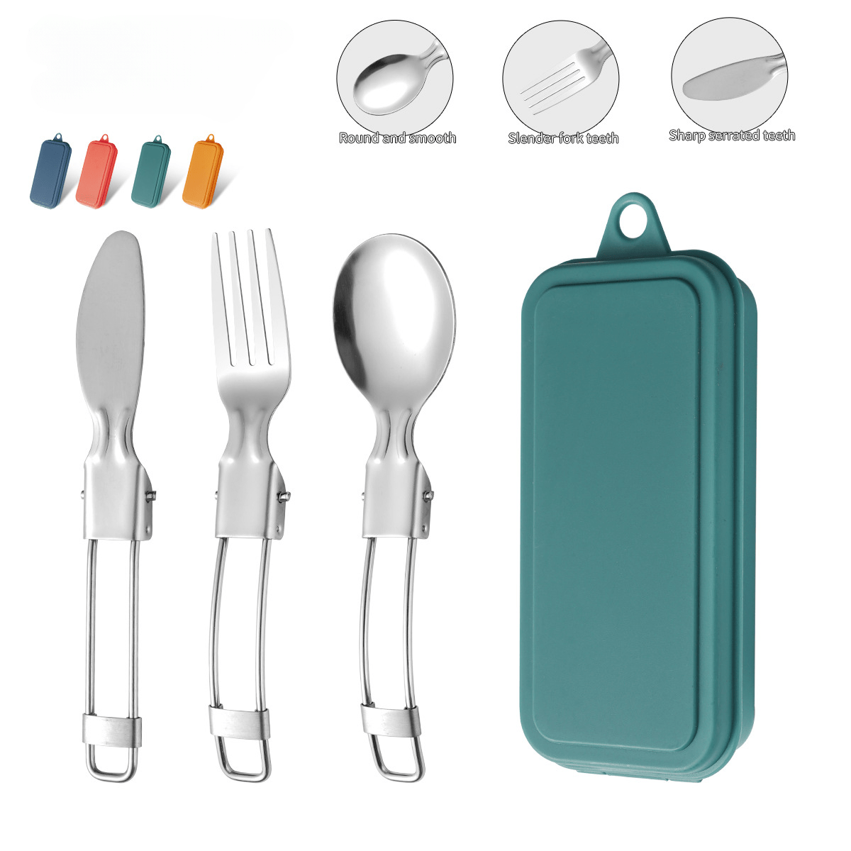 3-Piece Stainless Steel Foldable Knife Fork Spoon Set – Portable, Polished, Perfect for Outdoor Camping, Christmas, Easter, Father‘s Day, Labor Day – Foldable Spoon Fork Knife Set