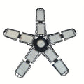 LED Ten-Leaf Folding Garage Light - High Power Ultra-Bright Ceiling/Wall Light, Removable Blades, Wide Voltage (110-240V), Compatible with Emergency Backup, Semi-Flush/Flush Mount Installation, Suitable for Garage