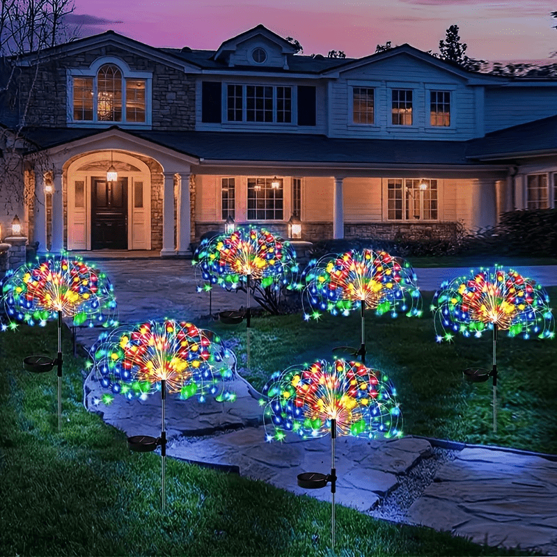 520 LED Solar Garden Light Solar Firework Light, 8 Modes Lighting Solar Light Outdoor Smart Light with Smart Sensor Switch, Perfect for Garden Courtyard, Walkway, Pathway, Party, Wedding Decoration, Optional 420/280/90 LEDs
