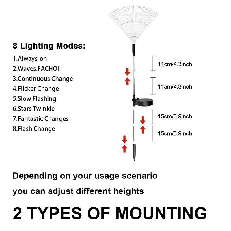 520 LED Solar Garden Light Solar Firework Light, 8 Modes Lighting Solar Light Outdoor Smart Light with Smart Sensor Switch, Perfect for Garden Courtyard, Walkway, Pathway, Party, Wedding Decoration, Optional 420/280/90 LEDs