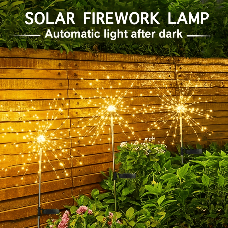 520 LED Solar Garden Light Solar Firework Light, 8 Modes Lighting Solar Light Outdoor Smart Light with Smart Sensor Switch, Perfect for Garden Courtyard, Walkway, Pathway, Party, Wedding Decoration, Optional 420/280/90 LEDs