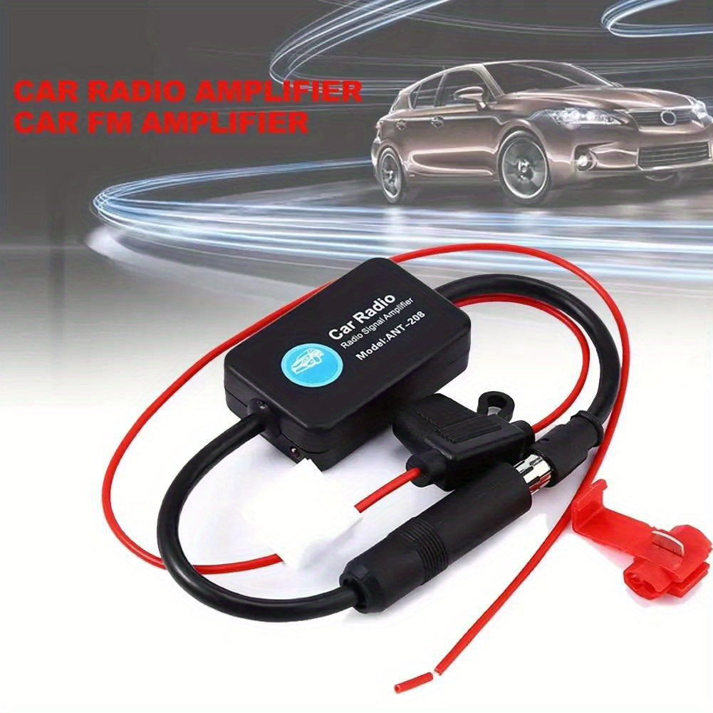 Active Car FM Radio Antenna Amplifier – 12V FM Signal Booster, External Auto Accessory for Enhanced Radio Reception