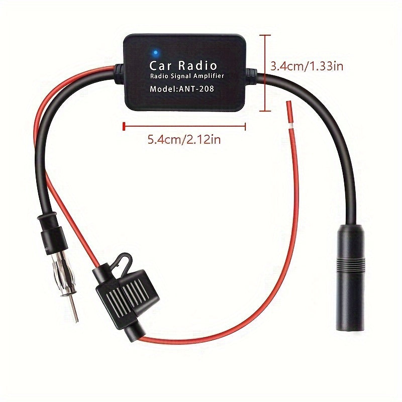 Active Car FM Radio Antenna Amplifier – 12V FM Signal Booster, External Auto Accessory for Enhanced Radio Reception