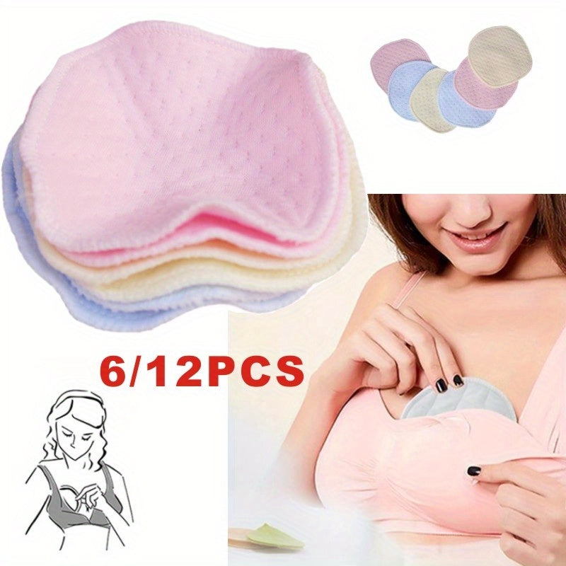 6件装可重复使用的哺乳垫：防漏、超柔软且可清洗，适合母乳喂养的妈妈