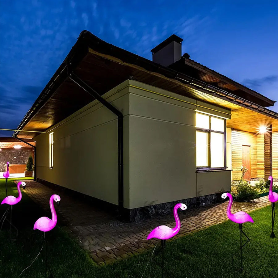 3 Pack Flamingo Solar Light, Outdoor Flamingo Courtyard Decoration, Flamingo Ground Insert Light Solar Powered, Lawn Decorative Garden Ground Stake, Courtyard Pond Ground Backyard Decoration - IP65 Protection Rating