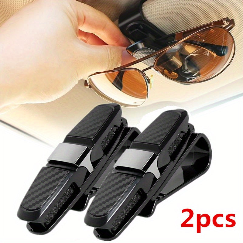 2pcs Car Glasses Clip – Portable Ticket & Card Holder, Sun Visor Sunglasses Mount, Eyeglasses Clip for Vehicle