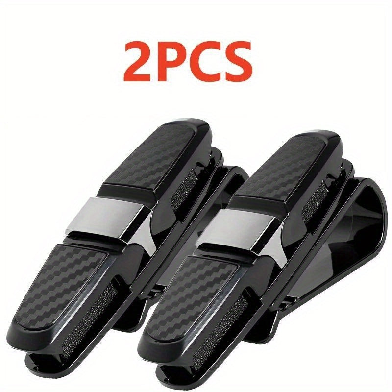 2pcs Car Glasses Clip – Portable Ticket & Card Holder, Sun Visor Sunglasses Mount, Eyeglasses Clip for Vehicle