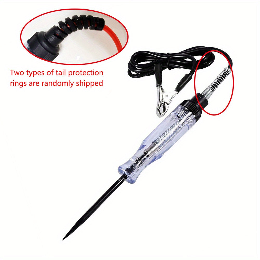 1 Car Truck Motorcycle Circuit Tester, DC 6V 12V 24V Probe Light System Test - Auto Current & Voltage Test Pen, Electrical Tester with Long Probe Pen & Bulb Display - Compact Design & Clip for Easy Use - Great for Auto & Motorcycle
