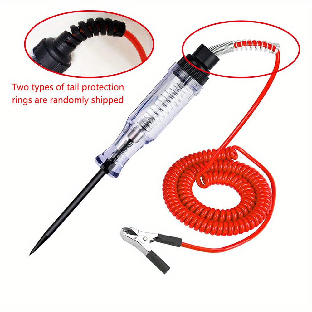 1 Car Truck Motorcycle Circuit Tester, DC 6V 12V 24V Probe Light System Test - Auto Current & Voltage Test Pen, Electrical Tester with Long Probe Pen & Bulb Display - Compact Design & Clip for Easy Use - Great for Auto & Motorcycle