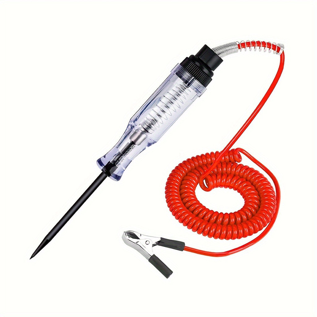 1 Car Truck Motorcycle Circuit Tester, DC 6V 12V 24V Probe Light System Test - Auto Current & Voltage Test Pen, Electrical Tester with Long Probe Pen & Bulb Display - Compact Design & Clip for Easy Use - Great for Auto & Motorcycle