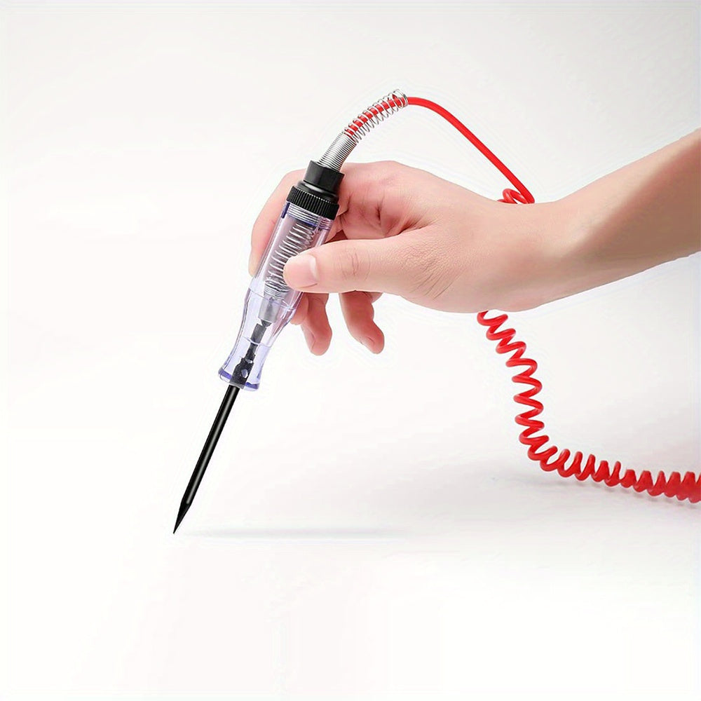 1 Car Truck Motorcycle Circuit Tester, DC 6V 12V 24V Probe Light System Test - Auto Current & Voltage Test Pen, Electrical Tester with Long Probe Pen & Bulb Display - Compact Design & Clip for Easy Use - Great for Auto & Motorcycle
