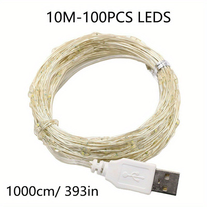 118.11 英寸/196.85 英寸/393.7 英寸/787.4 英寸彩色 LED 灯串USB 插入式型号圣诞节/新年派对照明户外节日装饰灯光工具万圣节家居装饰送货不包括电池