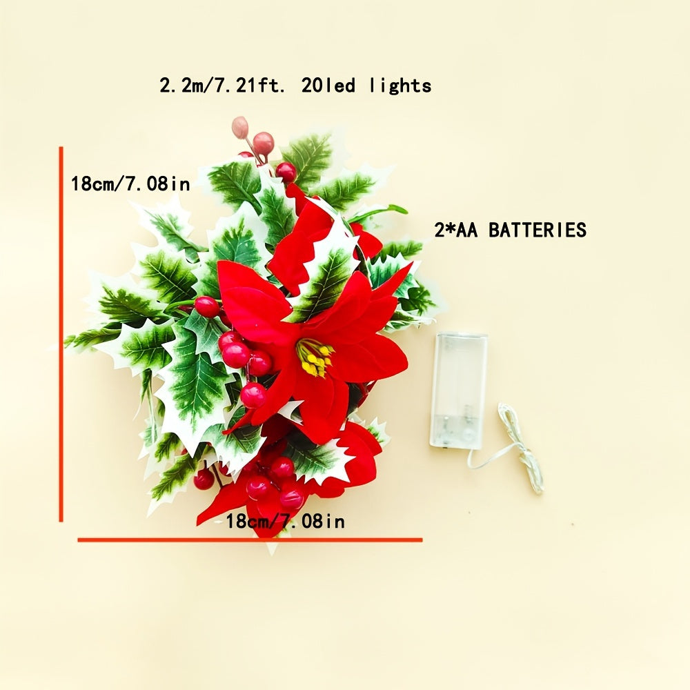 30LED圣诞节日装饰花藤灯，节庆桌面装饰气氛灯（不含电池）