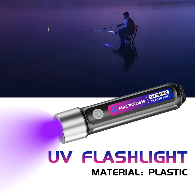 One Rechargeable Black Light Flashlight, Mini Multi-Function UV Pet Urine Detection Light, Portable Hotel Stain Detection Flashlight, Ideal for Outdoor Camping, Scorpion Detection Light, Resin Curing