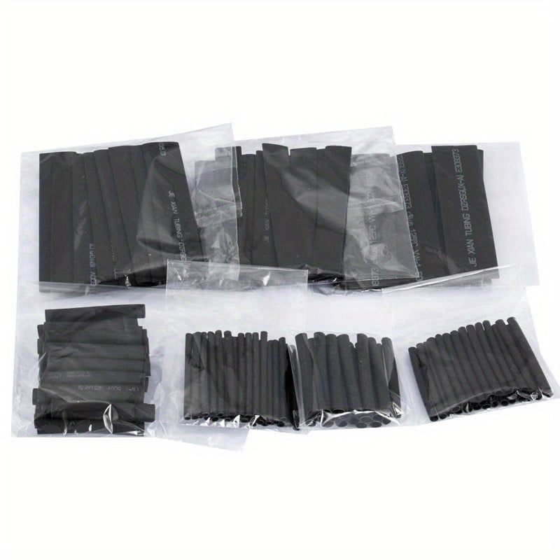 127件专业热缩管套装 - 耐用PVC电线保护套，预先切割即可使用