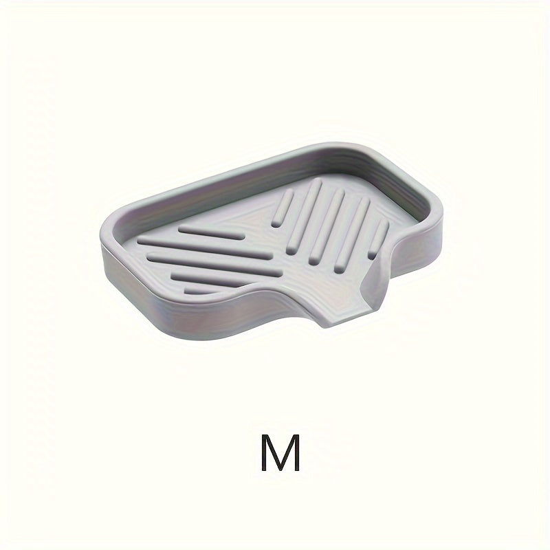 Silicone Kitchen Sink Organizer Tray – 1 Piece, Non-Food Contact Soap & Sponge Holder, Waterproof Countertop Storage Accessory
