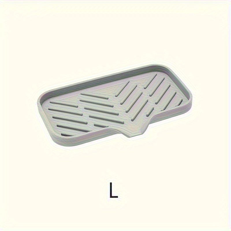 Silicone Kitchen Sink Organizer Tray – 1 Piece, Non-Food Contact Soap & Sponge Holder, Waterproof Countertop Storage Accessory