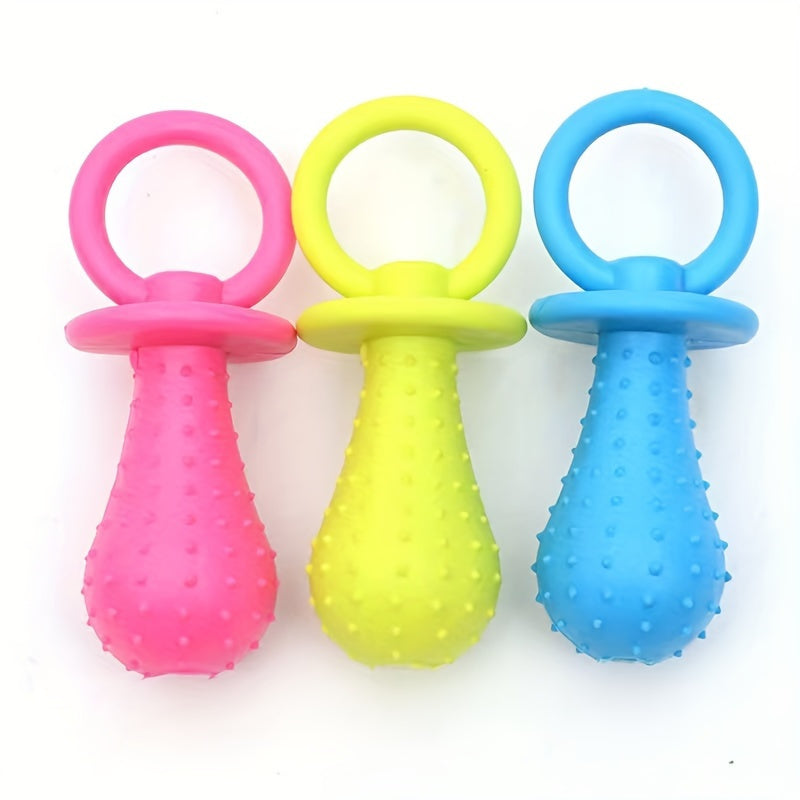 小型犬专用热塑性橡胶啃咬玩具3件套 - 带有发声器的纹理磨牙和牙齿健康玩具套装，适合20磅以下的幼犬 - 专为茶杯、泰迪和波美拉犬品种设计